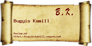 Bugyis Kamill névjegykártya